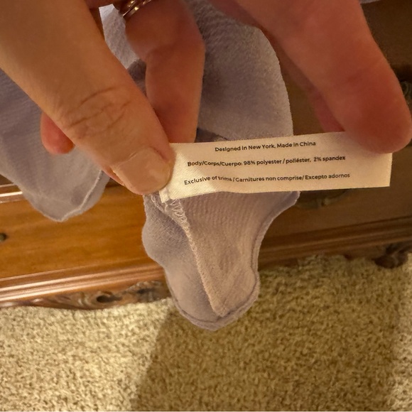 Adore Me Lavender Tie Front Ruffled Blouse - Picture 6 of 7